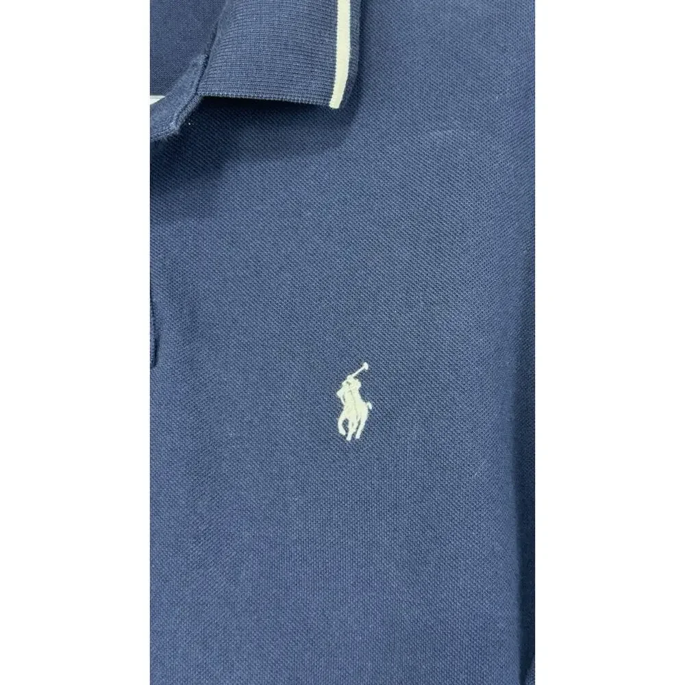 Polo Ralph Lauren Men’s Custom Slim Fit Mesh Polo Shirt Navy Big Pony 2 Patch XL